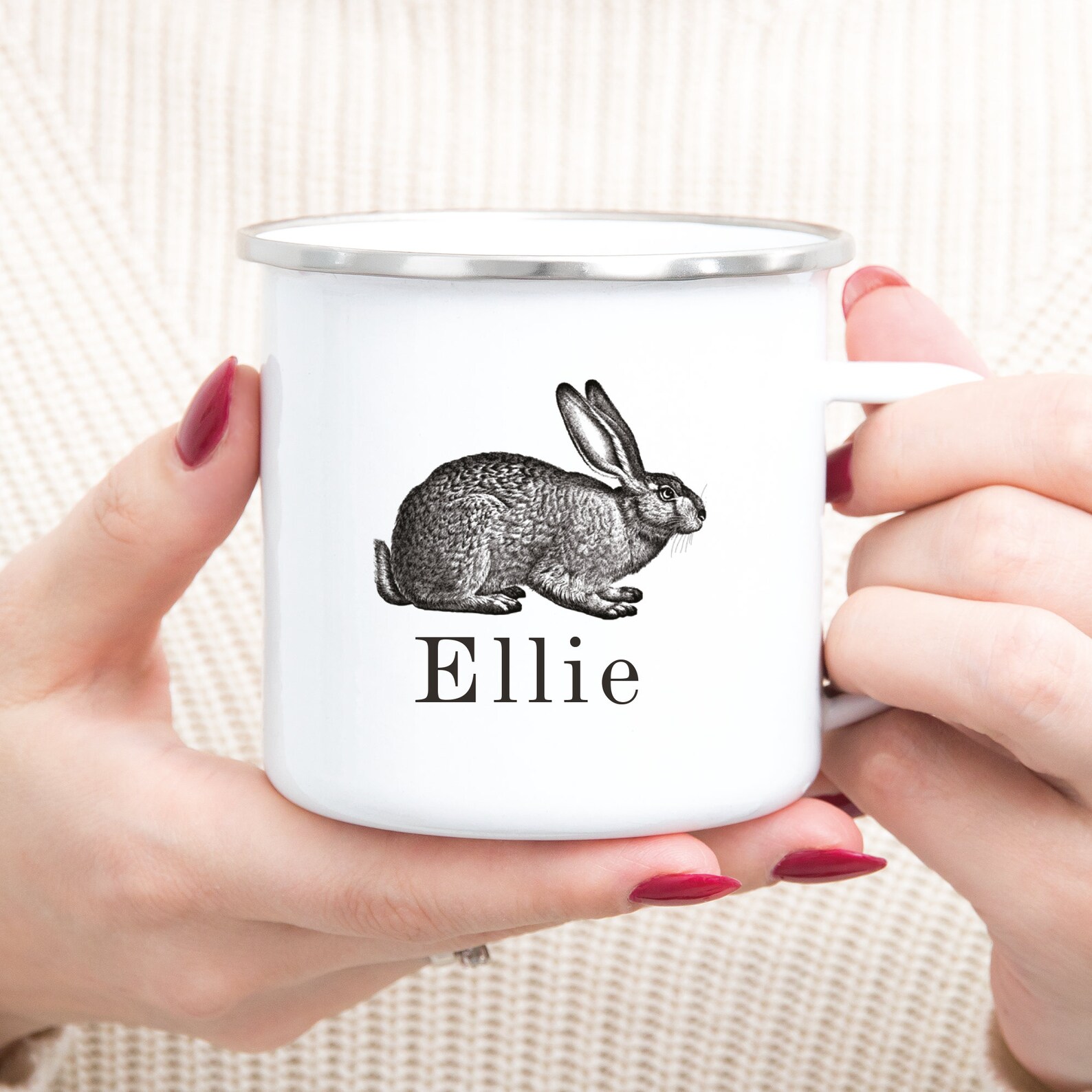 Personalised Vintage Easter Bunny Mug Easter Hare Mug Cute | Etsy