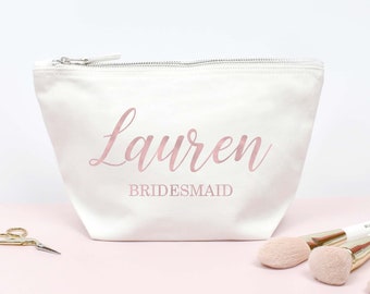 Personalised Bridesmaid Makeup Bag, Hen Night Makeup Bag, Bridesmaid Favour,  Bridesmaid Gifts, Wedding Bridesmaid Gift, Bride to Be Gift