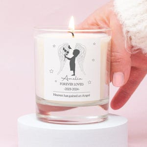 Personalised Miscarriage Gift, Baby Loss Memorial Candle, Angel Candle Gift, Personalised Bereaved Mum Gift, Personalised Sympathy Gift