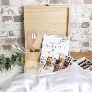 Personalised Wooden Wedding Keepsake Box, Engraved Wedding Box, Newlywed Gift Box, Wedding Day Memory Box, Personalised Wedding Gift Couple image 3