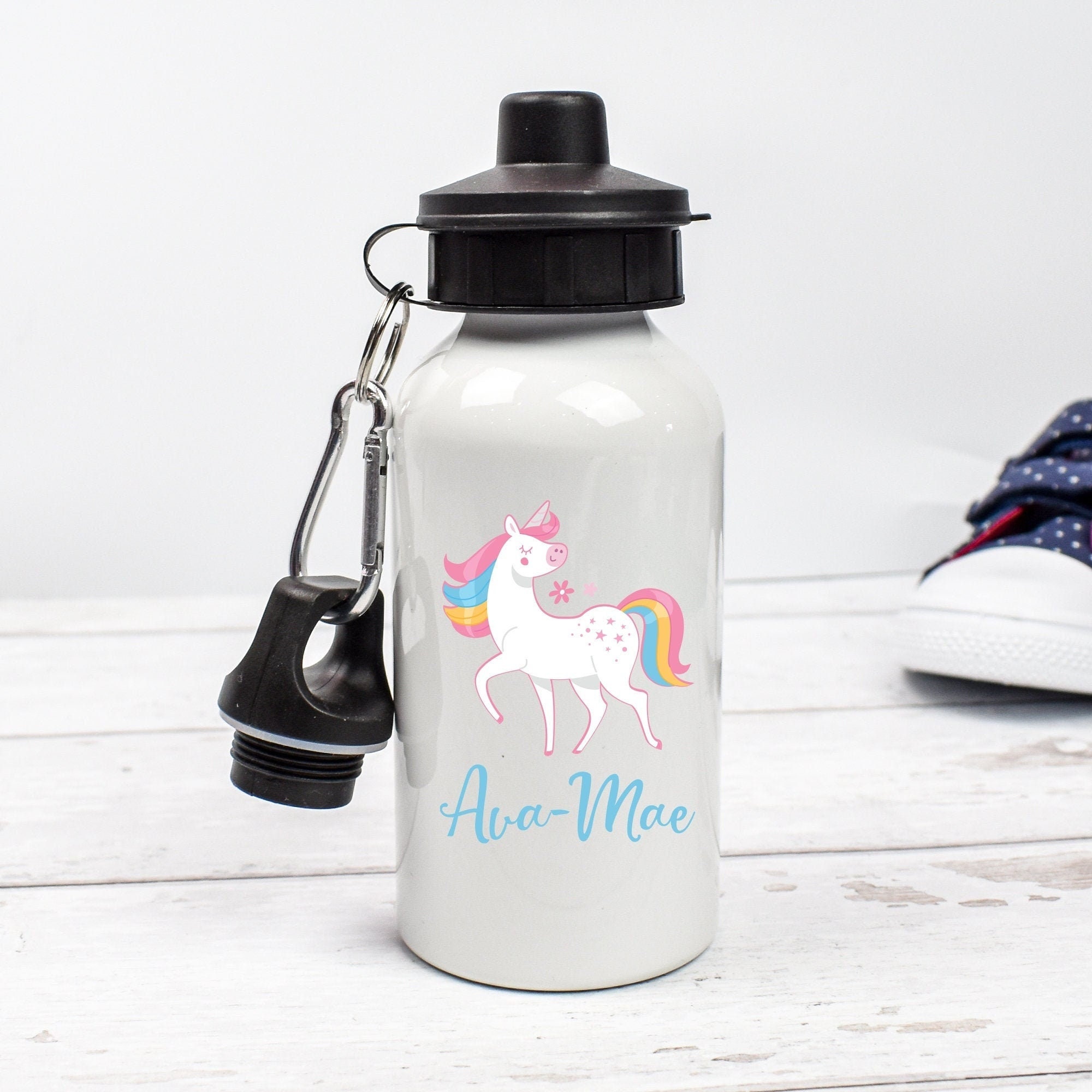 Personalised Unicorn Water Bottle, Unicorn School Bottle, Kids Unicorn Drink Bottle, Girls School Flask, Kids Children Student Drinks Cup,