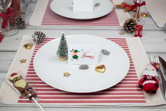 Personalised Christmas Place Cards Christmas Table Etsy