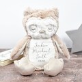 Personalised Baby Owl, New Baby Gift, Customised Plush Soft Toy, Your Name Teddy, Birth Cuddly Toy, Birth Name Date Teddy, Baby Shower Gift