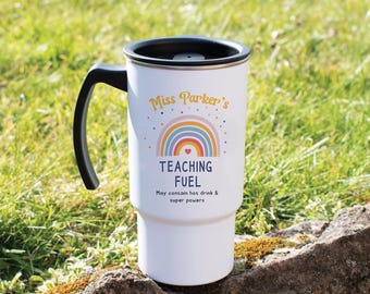 Personalised Teacher Travel Cup, School Teacher Gift, Personalised Teacher Drink Cup Gifts, Personalised Coffee Cup, Teaching Assistant Gift