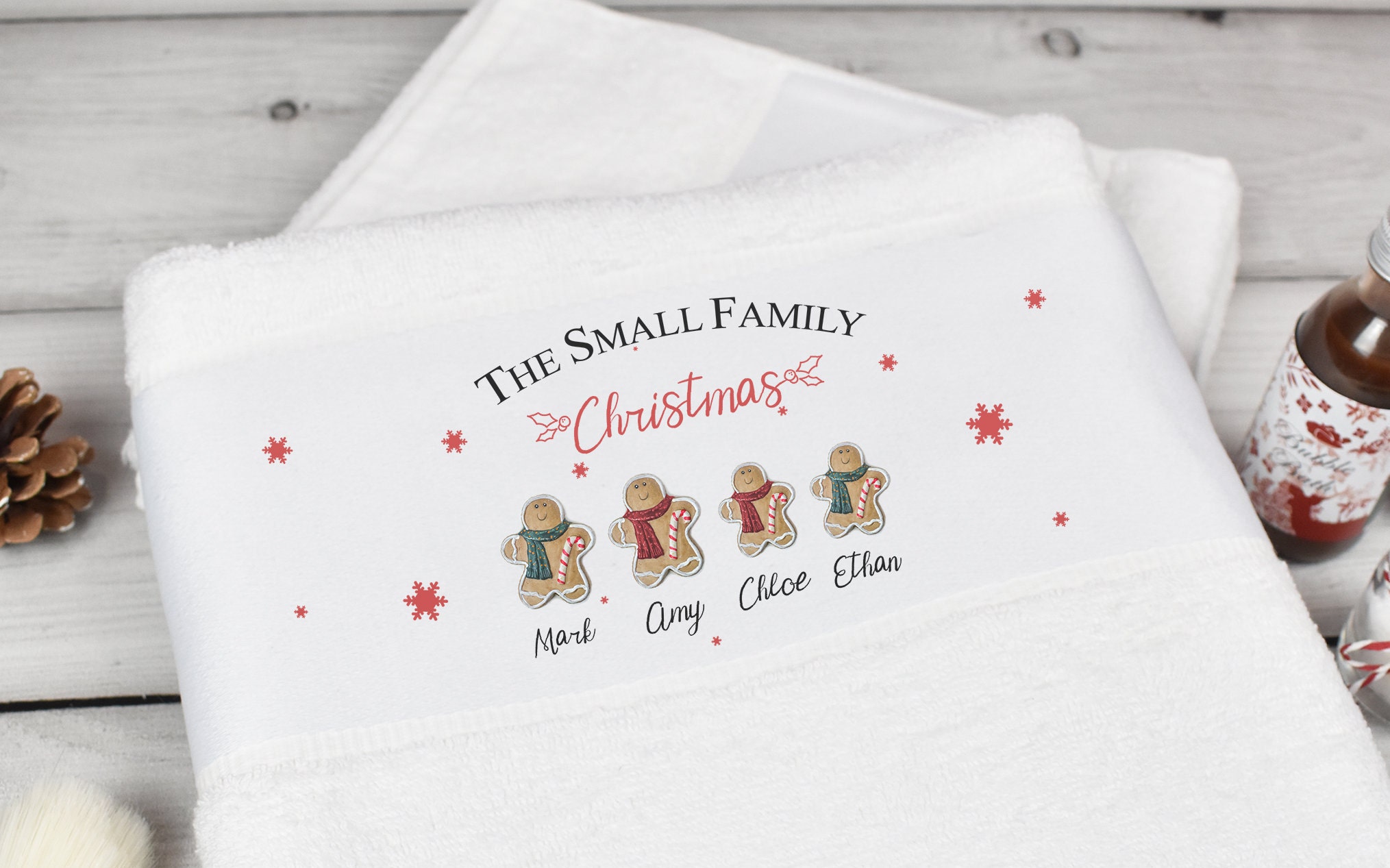 Personalised Christmas Towel Family Christmas Decoration Etsy