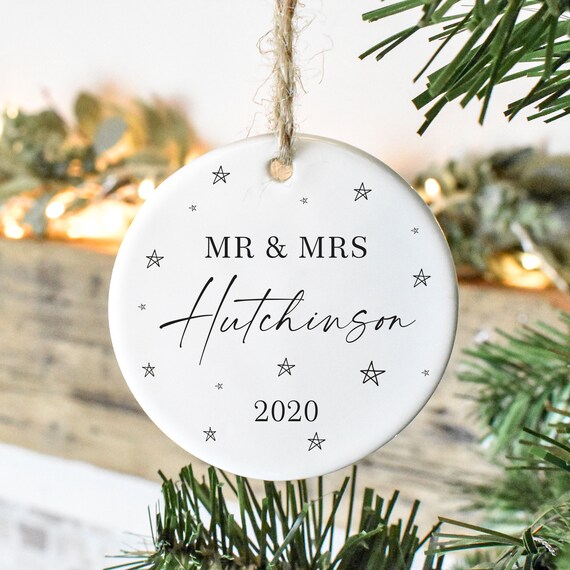 Mr & Mr First Christmas Tree Decoration Mrs & Mrs Personalised Mr & Mrs 