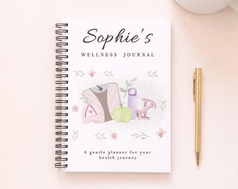 Personalised Wellness Journal, Self Care Planner, Mental Health Gift for Her, Custom Name Notebook, Mindfulness Journal, Gift for Mum Friend