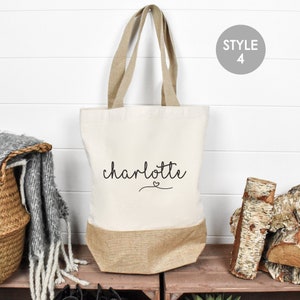 Personalised Large Tote Bag, Large Shopper Bag, Uni Bag, Personalised Jute Shopping Bag, Large Book Bag, Custom Printed Bag, Large Bag image 6
