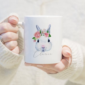 Personalised Easter Bunny Mug, Easter Mug Gift, Personalised Bunny Mug, Easter Gift for Her, Bunny Mug, Easter Mug, Spring Mug, Easter Decor image 1
