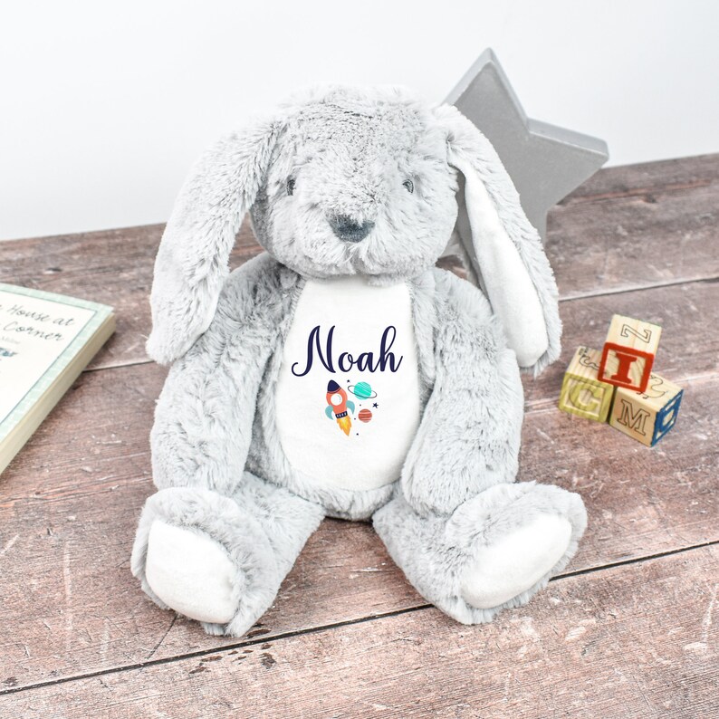 Personalised Bunny Rabbit New Baby Gift Customised Soft Toy Etsy UK