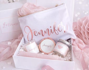 Personalised Rose Gold Bridesmaid Proposal Gift Box, Luxury Filled Thank You Bridesmaid Box, Bridesmaid Gift Set, Wedding Thank You Gifts,