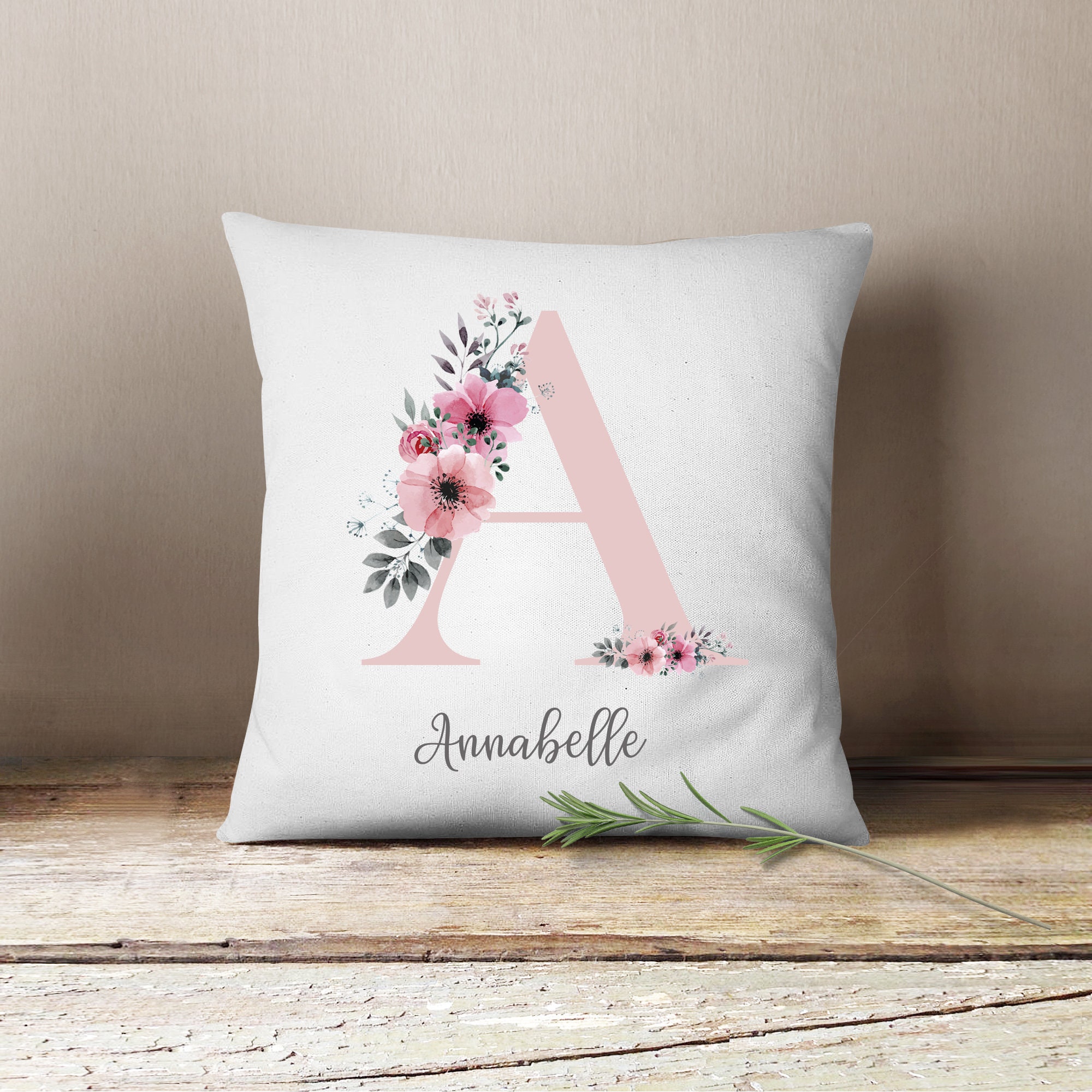 personalised initial cushion