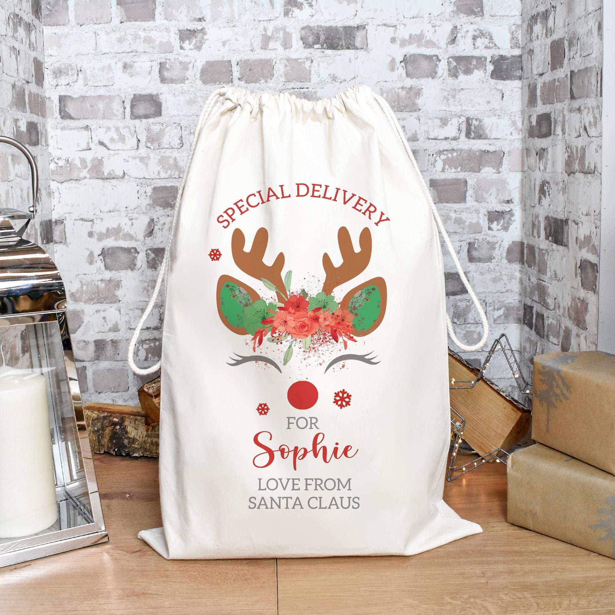 Personalised Christmas Santa Sack Christmas Eve Present Sack Personalised Santa Sack Gift Bags Christmas Gifts Your Message Gift Sack Etsy