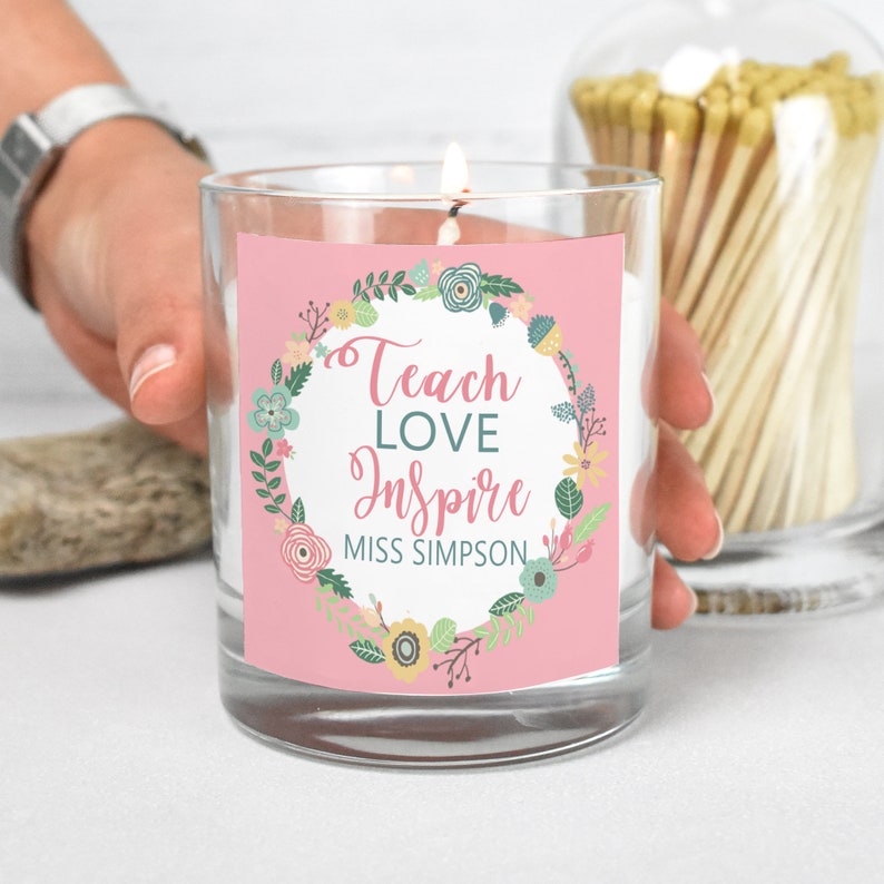 Candle Personalised Teacher Candle Gift Teacher Gifts Etsy