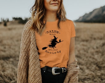 Halloween T-shirt, Salem Witch Society Halloween Shirt, Salem Witch Halloween Tee Shirt, Women's, Witches, Fall Shirt, Vintage Style