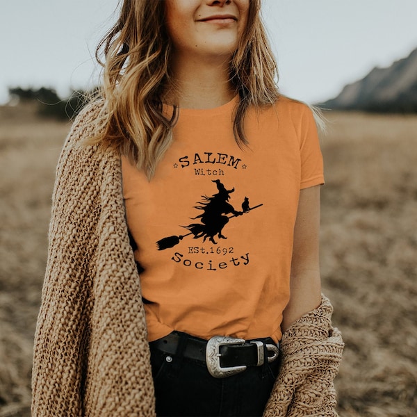 Halloween T-shirt, Salem Witch Society Halloween Shirt, Salem Witch Halloween Tee Shirt, Women's, Witches, Fall Shirt, Vintage Style