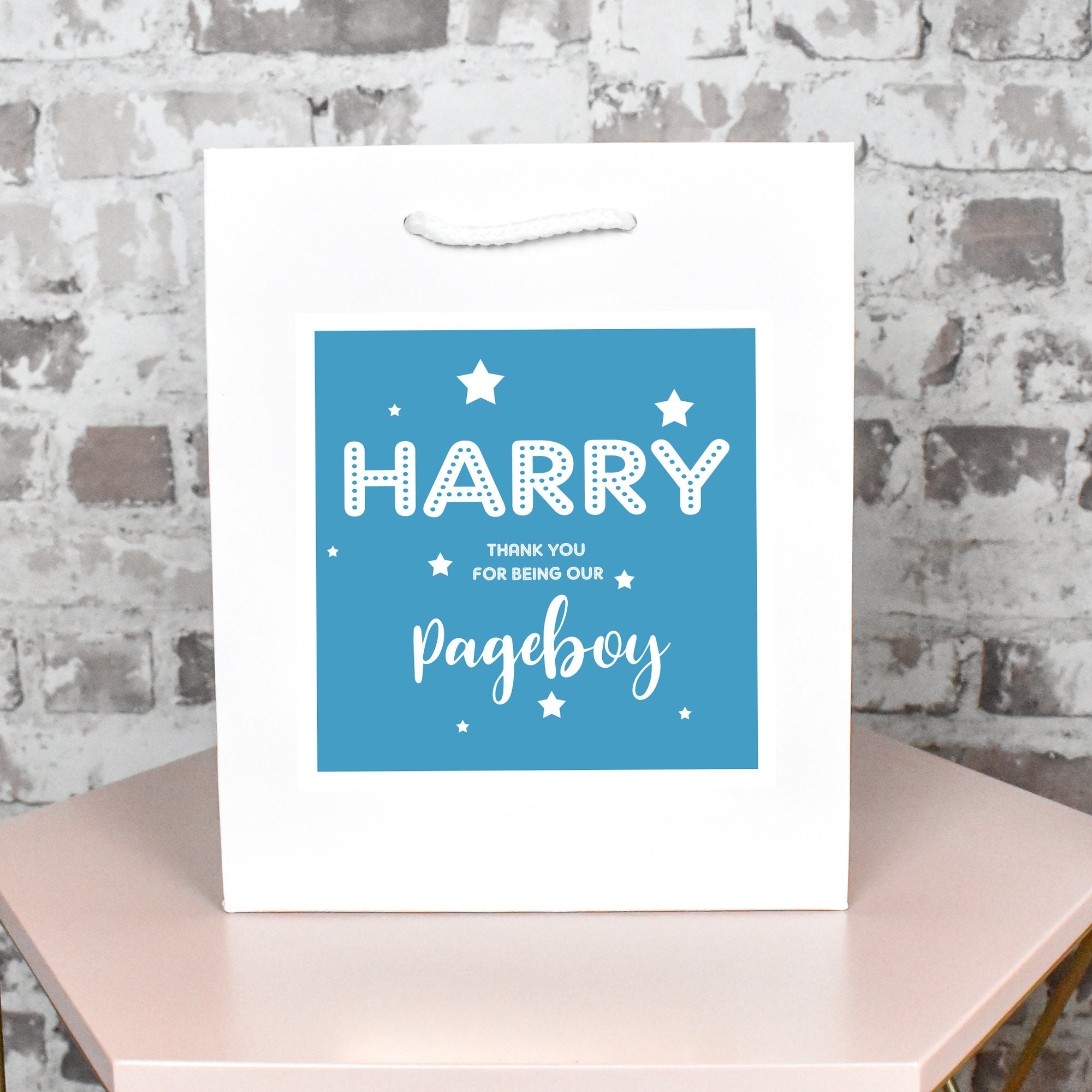 Personalised Page Boy Gift Bag Page Boy Gift Bag Blue Theme Etsy UK