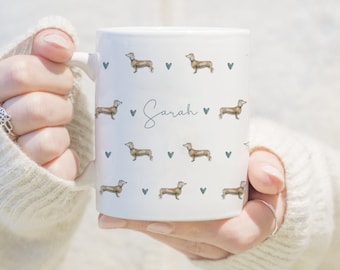Personalised Dachshund Mug, Sausage Dog Mug, Sausage Dog Gifts, Personalised Dog Gift, Dachshund Mug, Dog Gift, Dog Lover, Country Style