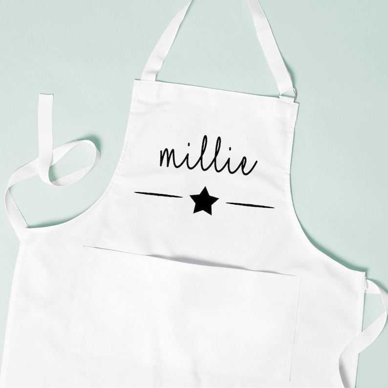 Personalised Child's Apron, Kids Baking Gift, Children Apron Cooking Gift, Gift for Child Baker, Chef Gifts, Custom Name Apron, Kids Apron, image 1