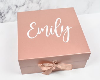 Personalised Large Gift Box, Empty Gift Box, Birthday Large Gift Box, Happy Birthday Gift Box, Birthday Hamper, Rose Gold, Big Gift Box