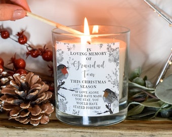 Personalised Christmas Lost Love One Candle Memorial Candle Christmas Remembrance Gift Remember Loved One Loved One candle Loving Memory