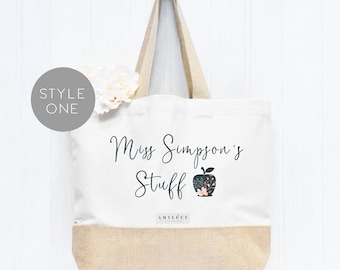 Personalised Teacher Tote Bag, Teacher Tote Bag, School Leaving Gift, Gift For Teacher, Teacher Gifts, Graduation Tote Bag Canvas, School