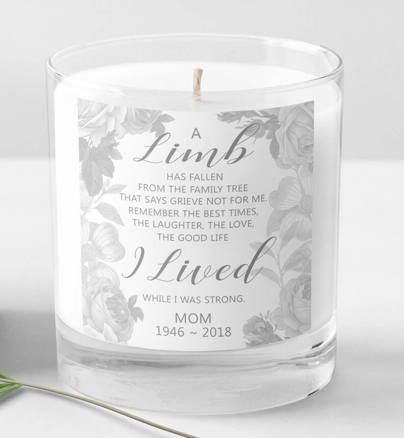 Personalised Memorial Lost Love One Candle Memorial Candle Etsy