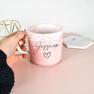 Personalised Marble Mug, Bridesmaid Mug, Custom Name Mug, Personalised Office Mug, Name Mug, Coffee Mug, Gift for Her, Marble Homeware 画像 3