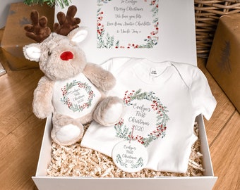 Baby’s First Christmas Gift Set, Personalised First Christmas Gift Box, Baby 1st Christmas Gift, Baby Xmas Keepsake, Baby Christmas Gift Box