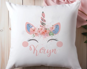 Personalised Unicorn Cushion, Unicorn Face, Unicorn Gift, Unicorn Decor, Unicorn Cushion, Girls Decoration, Bedroom Cushion, Kids