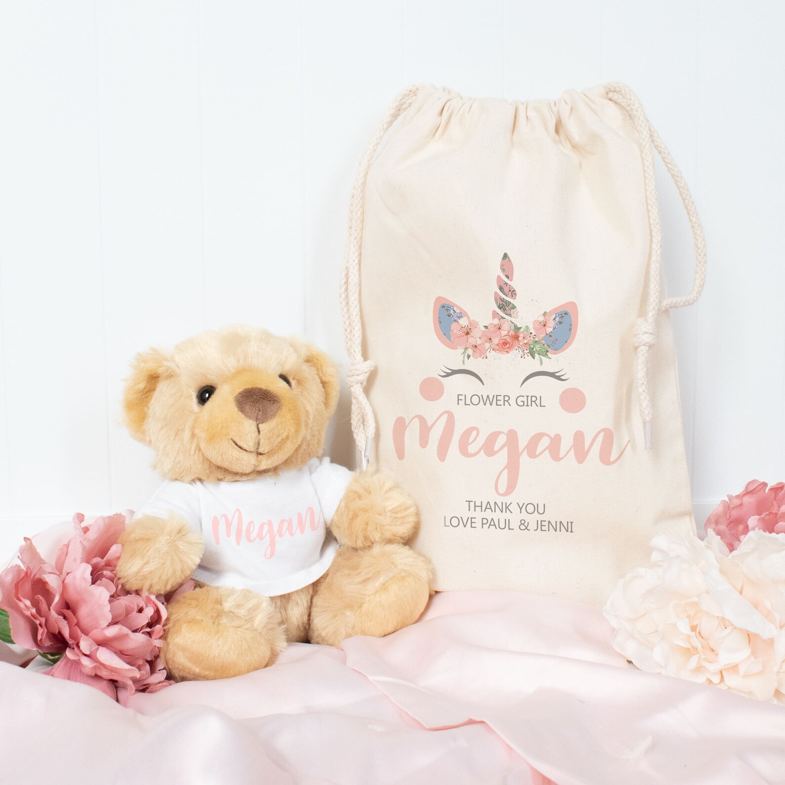 Personalised Flower Girl Gift Set Flower Girl Gift Set Teddy Etsy