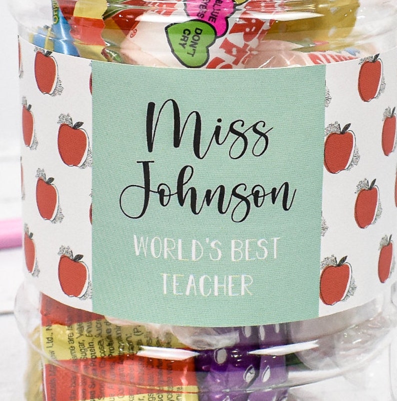 Personalised Teacher Sweet Jar Teacher Gift Sweets DIY Etsy