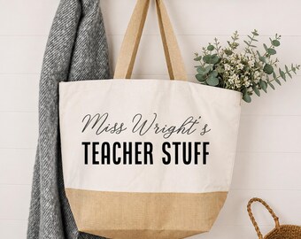 Personalised Teacher Tote Bag, Teacher Tote Bag, School Leaving Gift, Gift For Teacher, Teacher Gifts, Graduation Tote Bag Canvas, Teacher