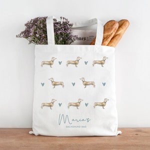 Personalised Dachshund Tote Bag, Dachshund Gift For Her, Name Tote Bag, Sausage Dog Gifts, Dog Tote Bag, Personalised Tote Bag, Dog Gifts