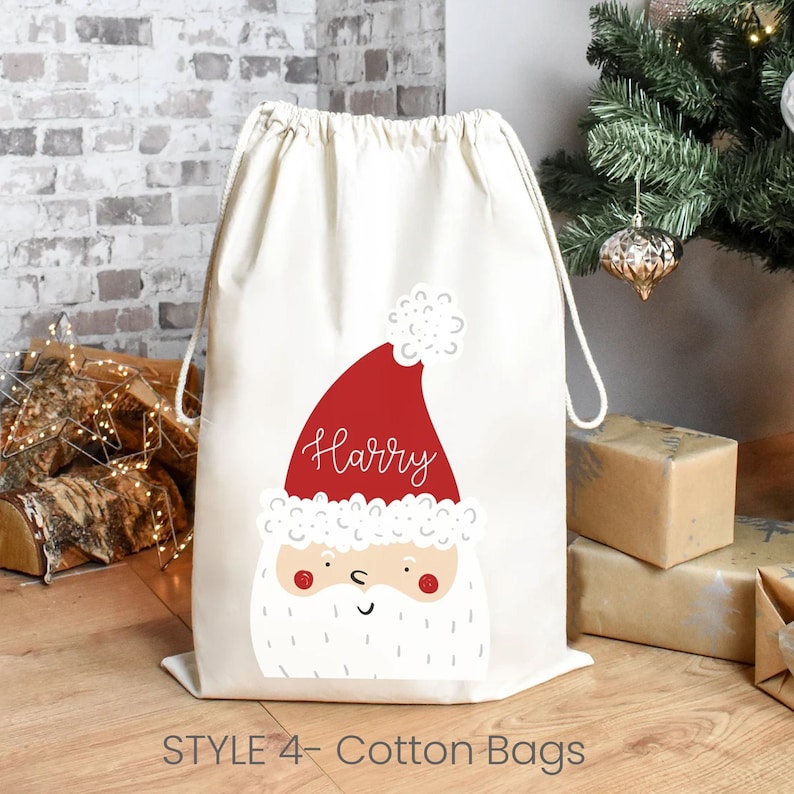 Personalised Santa Sack, Christmas Sack, Child's Christmas Gift Sack, Kids Santa Bag, Santa Toy Bag, Santa Toy Sack, Kids Christmas Gift Bag image 1