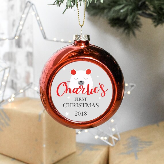 personalised 1st christmas baubles