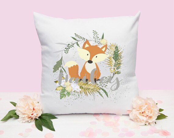 Personalised Fox Cushion Fox Face Fox Gift Fox Decor Fox Cushion Girls Decoration Bedroom Cushion Kids