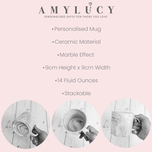 Personalised Marble Mug, Bridesmaid Mug, Custom Initial Mug, Personalised Office Mug, Name Mug, Coffee Mug, Gift for Her, Marble Homeware image 5