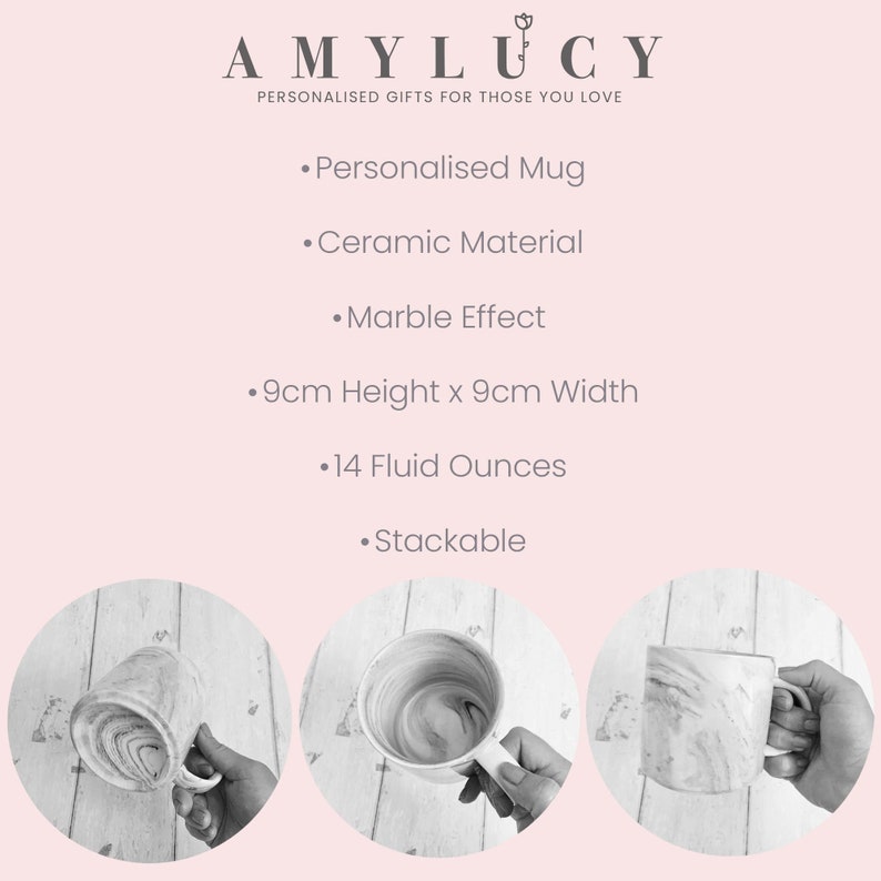 Personalised Marble Mug, Bridesmaid Mug, Custom Initial Mug, Personalised Office Mug, Name Mug, Coffee Mug, Gift for Her, Marble Homeware image 5