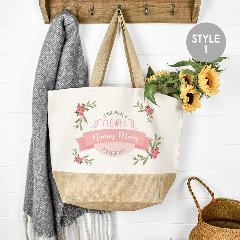 Personalised Mother's Day Tote Bags Jute Canvas Etsy