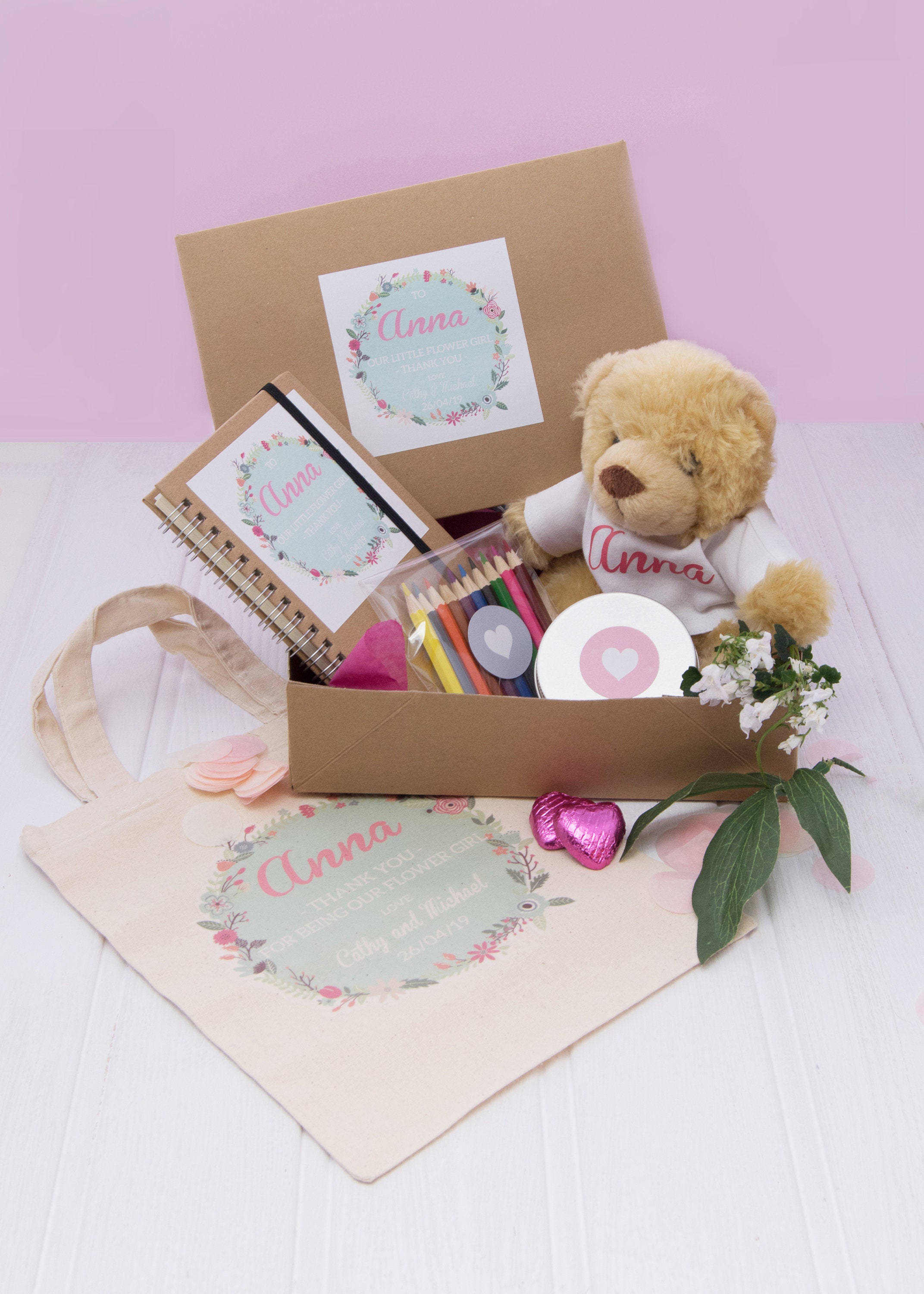 Flower Girl Thank You Gifts Personalised Wedding Box Girls Favours Keepsake Gift 
