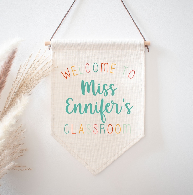 Personalised Teacher Class Room Flag, Teacher Gift, Personalised Teacher Gifts, Teacher Classroom Flag, Classroom Decor, Teacher Flag, Decor image 3