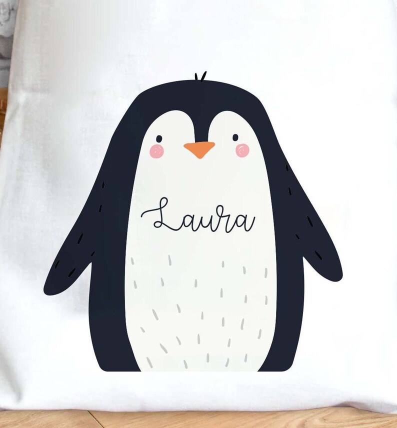 Personalised Christmas Sack, Penguin Christmas Sack, Kids Christmas Sack, Christmas Santa Sack, Penguin Gift Bag, Christmas Present Sack image 4