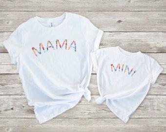 Mama and Mini T-Shirts, Matching Mum Daughter T-Shirt, Mini Me Matching Tops, Family Tees, Twinning with Mum, Mum Daughter Gift, Lounge Tee
