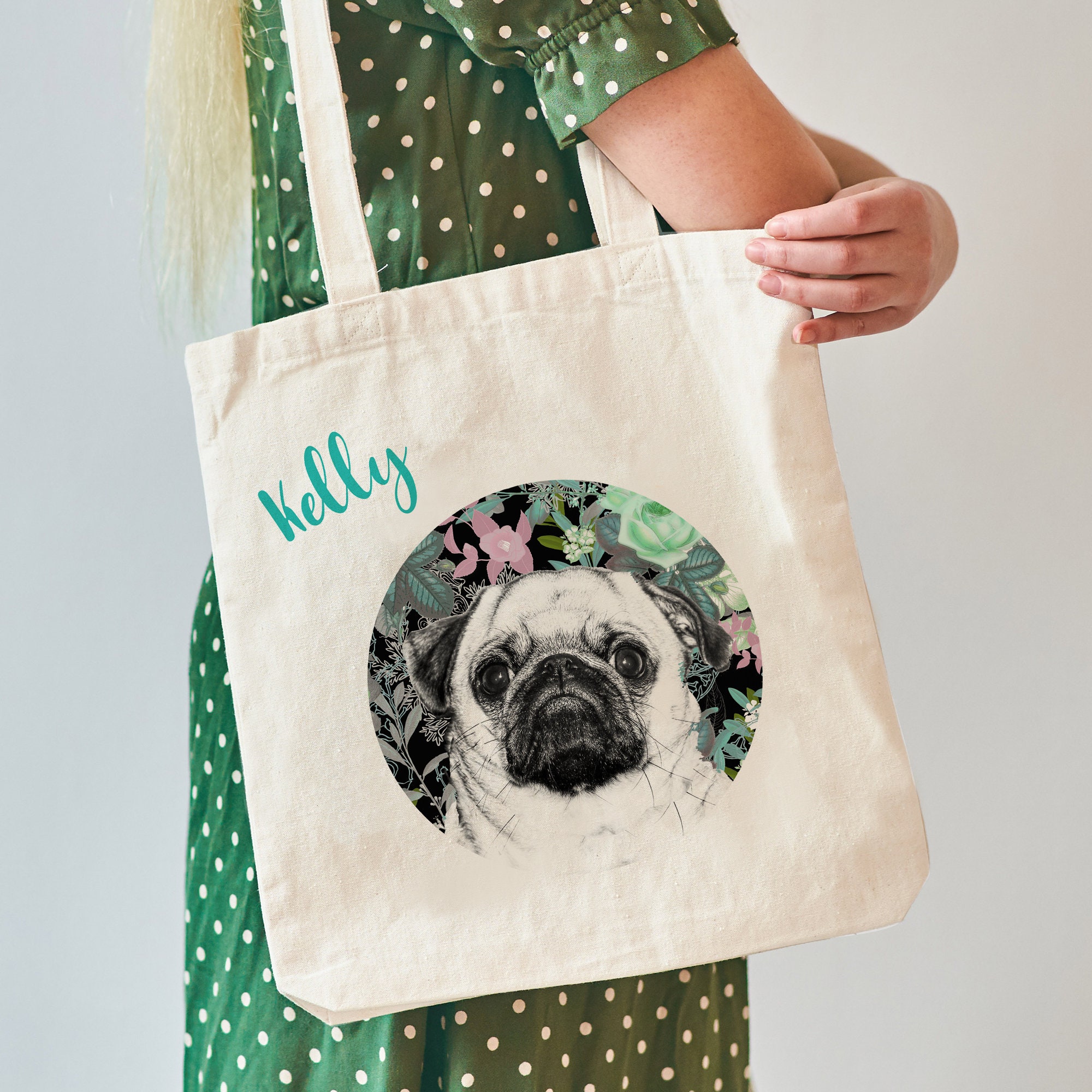 pug tote bag