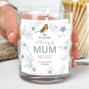 In memory of Mum Candle, Remembrance candle, Sympathy, Bereavement, Condolences, Mothers Day, Christmas, Mum Loss Candle,