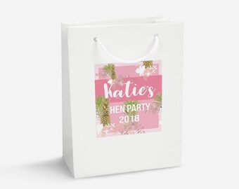Personalised Gift Bag, DIY Personalised Party Bag, Favour Bag, Pineapple Party Bags and Gifts, Gift Wrapping, Birthday Gift Bags, Hen Party