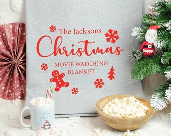 Personalised Christmas Blanket, Christmas Movie Blanket, Movie Watching Blanket, Christmas Family Gift, Xmas Blanket, Family Xmas Blanket
