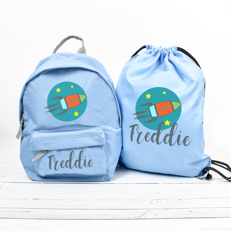 Personalised Rocket Backpack Rocket School Bag Kids Space Etsy