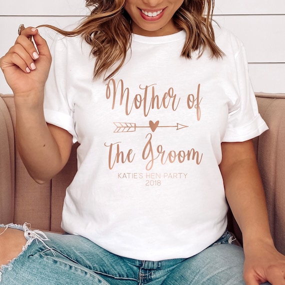 Personalised Mother of the Groom Tribe T shirt Rose Gold Hen